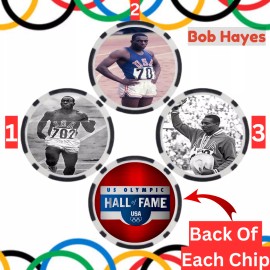 Olympics Bob Hayes Track & Field Olympian Set Of 3 Collectible Poker Chips