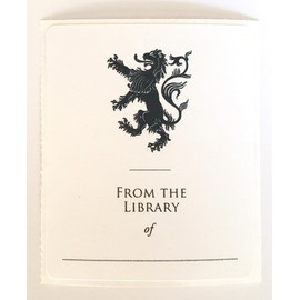 Bookplate with Lion Rampant Illustration. Set of 10. 3" H x 2 1/2" W Fill in Style