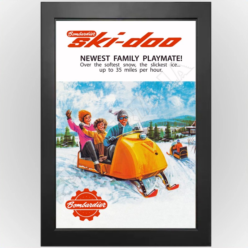 Ski-Doo Snowmobile – Vintage-Style 1965 Advertising Poster - 24"x36"