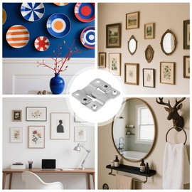 10 pieces flush-mounted concealed bracket, stainless steel furniture connector hooks, picture frame hooks, interlocking buckle headboard furniture connector hooks, sofa furniture, picture frame