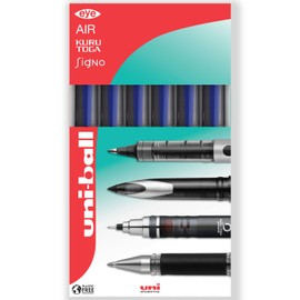 uni-ball AIR - 0.7mm Medium Rollerball - UBA-188-L - In Gift Box Packaging (Pack of 6, Blue)