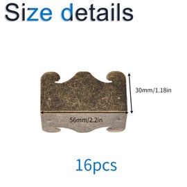 INCREWAY 16PCS Vintage Corner Protectors Antique Bronze Furniture Corners - Decorative Wraps for Chests, Boxes, and Wooden Furniture