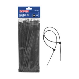 Faithfull CT150B 150 x 3.6mm Cable Ties (Pack of 100) -Black