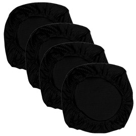 Yikko Elastic Stretch Spandex Chair Seat Covers Slipcovers Washable fit for Office Chairs,Dining Room Chairs,Bar Wedding Party Decor (4, Black)