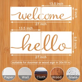 Door Mat Stencils for Painting, Reusable Welcome Stencil Home Templates for Painting on Porch Wood Sign Doormat Crafts