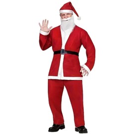 BIG FEET PAJAMA CO. Adult Santa Claus Costume, 5 pc Set, Regular and Plus Sizes up to 3XL (Extra Large)