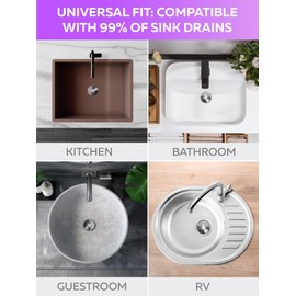 Innovative 2 in 1 Bathroom Sink Stopper Replacement - 1.06"-1.65" Pop Up Drain Stopper - Universal Sink Drain Stopper with Anti-Clogging Filter Basket - Bathroom Sink Plug for Basin Drain Holes