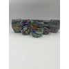 Handblown Confetti Stemless Wine Glass with Colorful Swirl Design (Set