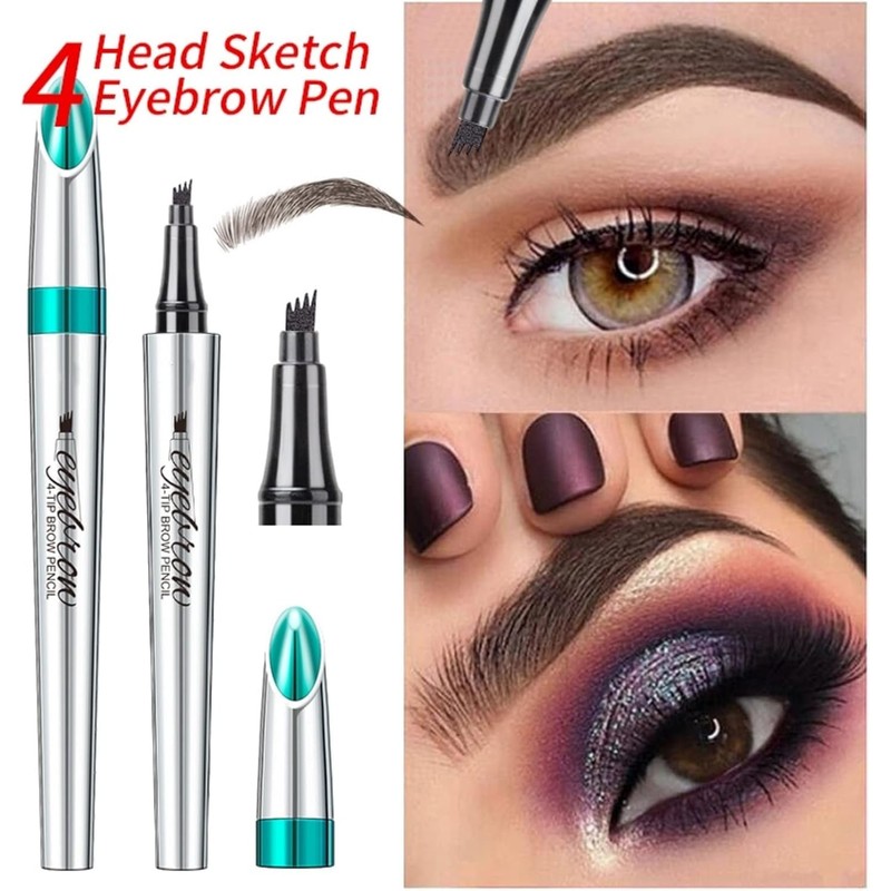 Waterproof & Sweat-Resistant Eyebrow Pencil - 4 Tip Design for