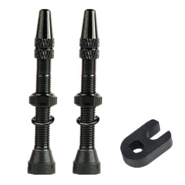 2 Pcs Tubeless Presta Valve Stem, Super Light Alloy Presta Valve Stem Kit with Valve Core Remover Tool and Valve Stem for Bicycles and Road Bikes Bike Accessories(40mm)