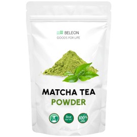 Beleon Goods For Life Té Verde Matcha En Polvo, 8 Oz Matcha Puro Para Batidos, Café Con Leche Y Repostería, Ideal Para Beber A Diario.                