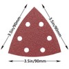 WINGONEER 50PCS 3.5" Inch 6 Hole Triangle Sanding Pad Details