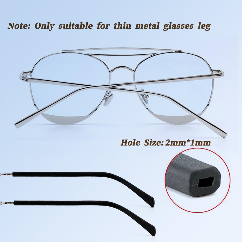 TORWOL Eyeglass Replacement Temples,Anti-Slip Long Silicone Glasses End Tips Ear