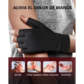 Guantes para Artritis, Guantes de Compresión De Cobre, Alivio Del Dolor y Rigidez Del Túnel Carpiano, Reumatoide, Osteoartritis, para Bicicletas, Deportes, Trabajo, Mecanografí, Unisex, M, Negro