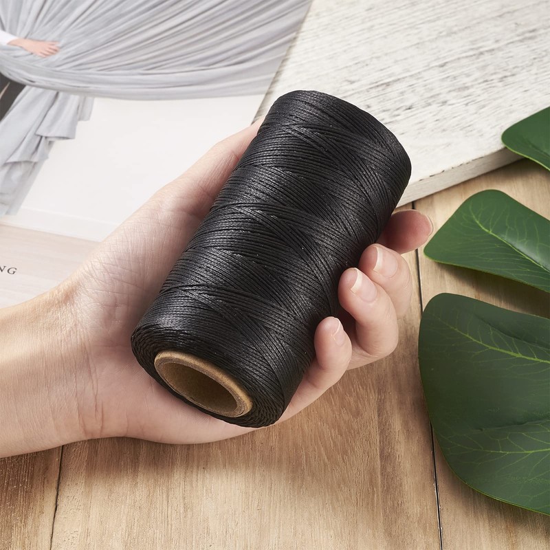 Pandahall 260 Meters/Roll 1mm Flat Waxed Polyester Cord Thread DIY