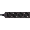 InLine® Socket Strip, 4-Way Protective Contact 5 m, Black