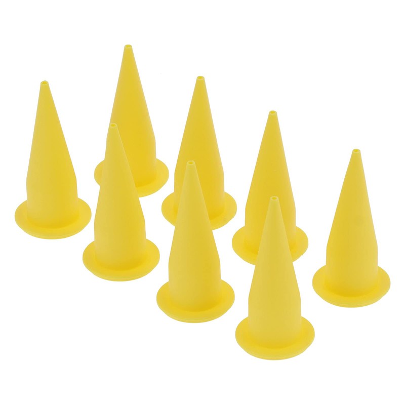 8PCS Cone Nozzle PE Plastic Reusable Yellow Corrosion Replacement for