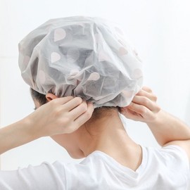 Cute Disposable Waterproof Shower & Sauna Hair Cap for Women (4 Pieces) Hair Grey Two-pack [Set] 4ea