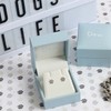 Dew Sterling Silver Small Paw Print Stud Earrings