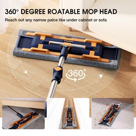 HoMettler Microfiber Mop with 4 Reusable Flat Mop Pads, Dust Mop for Hardwood, Laminate and Tile Floors, 59.8’’ Stainless Steel Telescopic Handle (59.8" Dust Mop with 4 Reusable Pads)