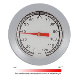 Grill Smoker Thermometer Dial Grill Temperature Display Stainless Steel Charcoal Gas Grill Heat Indicator for Barbecue Cooking Celsius Display