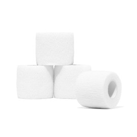 Biodegradable Cohesive Self-Stick Bandage Wrap – Eco-Friendly Non-Adhesive Compression Wrap for Sensitive Skin, Gentle and Breathable, 4-Pack (White)