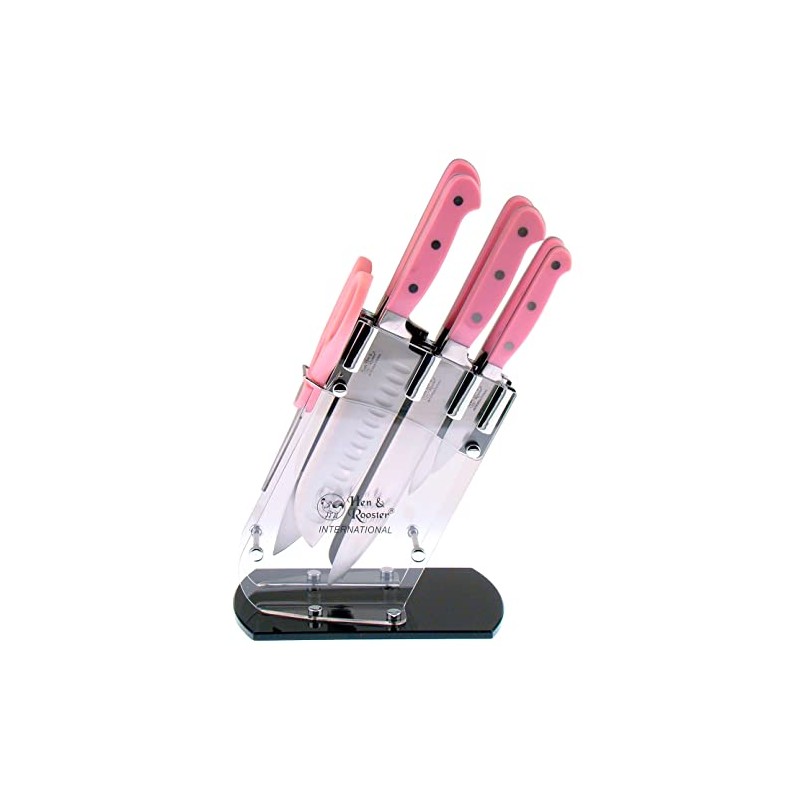Hen & Rooster HRI036 Seven piece Kitchen Set Pink Tactical