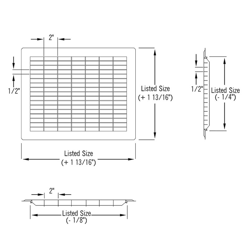 Imperial RG1252 Heavy Gauge Floor Return Air Grille, 8 x