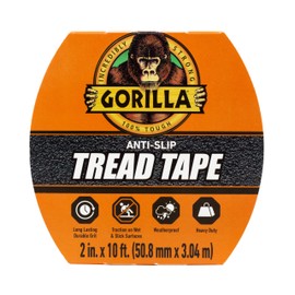 Gorilla Anti-Slip Tread Tape, 2" x 10' Roll, Black, (Pack of 1)