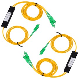 Duogalia SC/APC Fiber Optical FBT Splitter 1x2(1 in 2 Out) Singlemode 1310/1550nm for Network Signal Distribution(2 Pack)