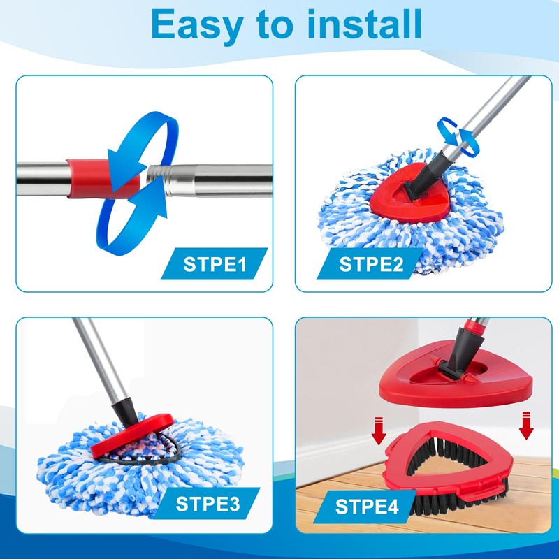 Spin Mop Head Replacement Base Handle Compatible with O Cedar