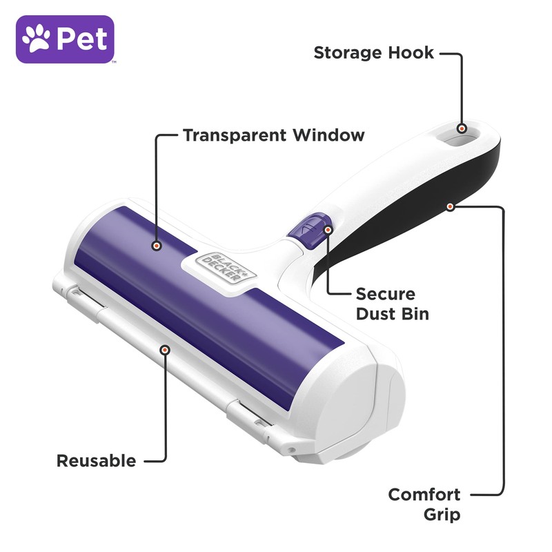 BLACK+DECKER Pet Hair Remover, Roller, Remove Dog Hair and Cat