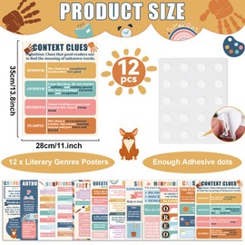 QOUBAI Reading Comprehension Classroom Posters English Language Arts Bulletin Board Chart Decor Reading Corner Posters for Everyone Elementary Middle High School Wall Decor Classroom Must Haves