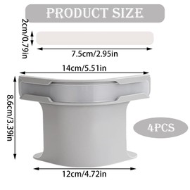 WPNCYK Lock Sheet Holders, Set of 4, Bed Sheet Holder with Lock Strips, Secure and Tidy Fit for Mattress Protectors, Blankets, Bedding, 14x12x8.6 Cm, Gray, PP Material