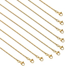 UMAOKANG Jewelry Chain for Jewelry Making, Gold Plated Stainless Steel Chains Bulk Jewelry Making Supplies, 20 Inch, Stainless Steel