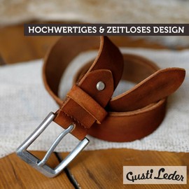 Gusti Women's Men's Leather Belt - Lane Leather Belt Women's Belt Brown - brown, size: 115 cm