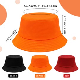 SAIIURV Pack of 3 Colourful Fishing Hats Streetwear Bucket Hat for Women Men Plain Reversible Fishing Hats Fashionable Protection Summer Hat Foldable Fishing Hat Double Sided Bucket Hats for Camping