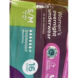 Assurance Women's Incontinence & Postpartum Underwear, S/M, Overnight 16 Count