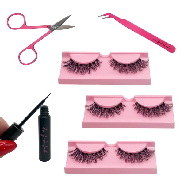 Eyelash Extension Easy Application Starter Kit - 3 Pairs Long