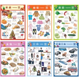 N/A/ Learn Chinese for Kids Poster Set. Montessori-Inspired. Bilingual with Chinese-English. For Kids, Toddlers, and Preschoolers. Learning Videos Included. With Traditional Chinese and Zhuyin.