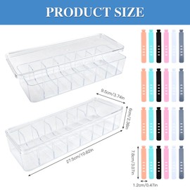 2Stück Kabel Aufbewahrungsbox Transparent Kabel Organizer Box mit 8 Verstellbare Fächer und 24 Kabelbinder, Cable Management Box für Schreibtischaufbewahrung im Büro und Zuhause