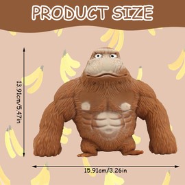 Gorilla Stress Relief Toy, Gorilla Squeeze Toy, Squishy Monkey, Irritability Gorilla Toy, Brown, Anti-Anxiety Irritability Gorilla Toy, Soft, Entertainment and Decompression (Gorillas)