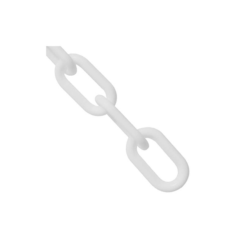 Mr. Chain Heavy Duty Plastic Barrier Chain, White, 2-Inch Link