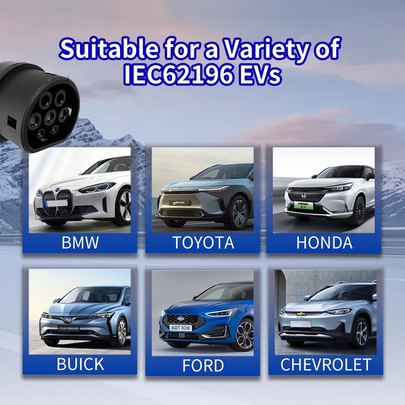 EVHIKING EV Type 1 to Type 2 Adapter Electric Vehicle