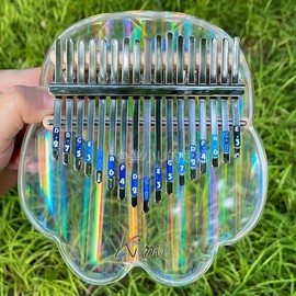 kimi Kalimba 17 Key Thumb Piano Kalimba Transparent Acrylic with High Performance Protective Case (Cat Claws)