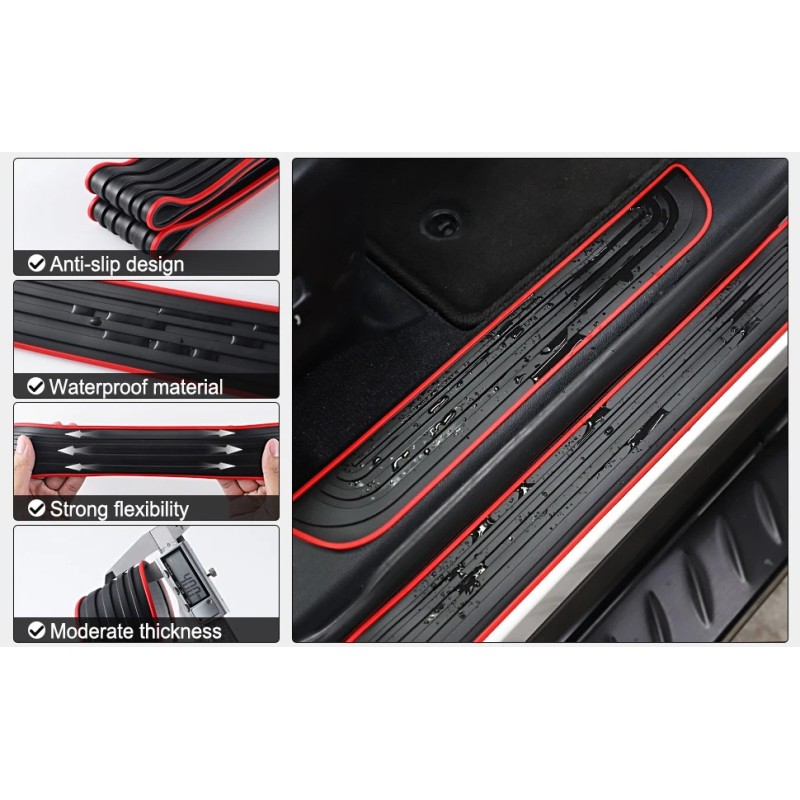 4pcs For Ford Expedition Car Door Threshold Sill Covers Edge