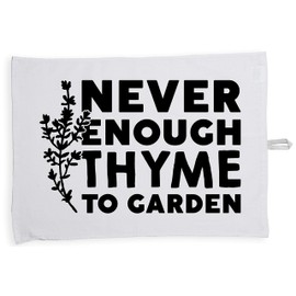 Hippowarehouse Never Enough Thyme to Garden Tea Towel Eco Printed Dish Cloth Kitchen accessory 50cmx70cm 100% Cotton