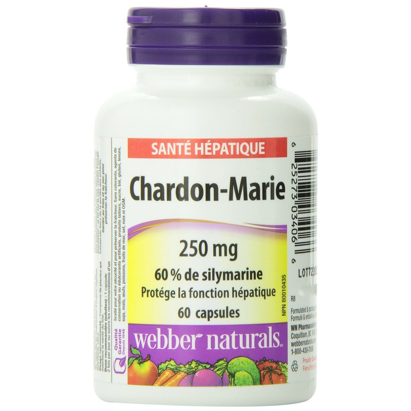 Webber Naturals Milk Thistle 60-Percent Silymarin Extract Capsule, 250mg