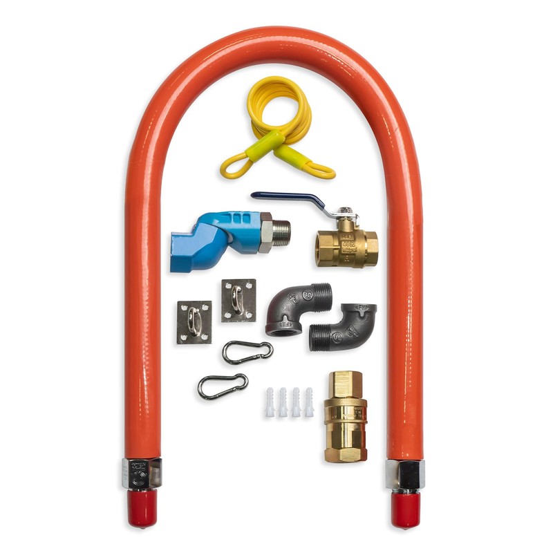 Huoyanshe 3/4 Inch Commercial Gas Hose Swivel Connector, Quick Connect