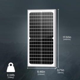 Newpowa 10W(Watts) 12V(Volts) Monocrystalline 10BB Solar Panel High-Efficiency PV Module Power for Boat RV Gate Opener Fences